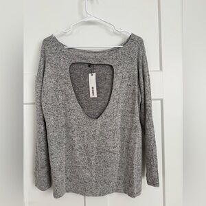 NWT BB DAKOTA Open Back Grey Knit Top, Small